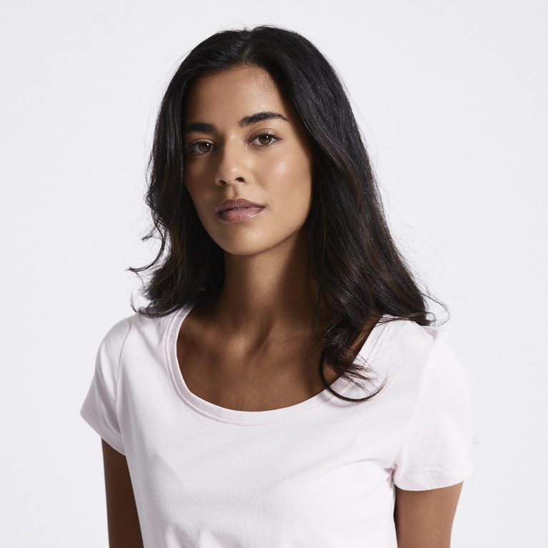Basic scoop neck tee "Filippa" Dusty Pink